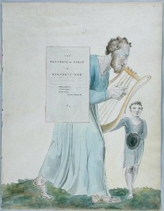 The Progress of Poesy, projekt 41 z The Poems of Thomas Gray, 1797-98 (wc z piórem i czarnym tuszem na papierze) autorstwa William Blake